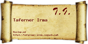 Taferner Irma névjegykártya